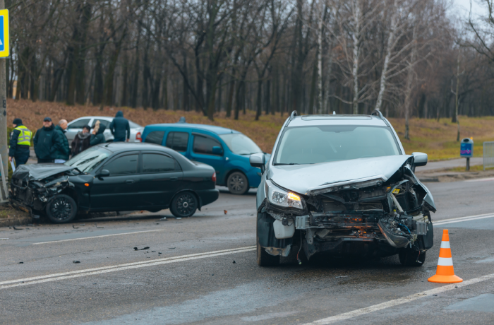 There was a collision of cars on the highway.