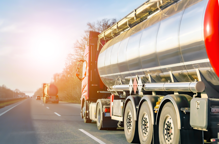 Fuel delivery transportation, logistics distribution. Compressed gas carrier.Cargo industry